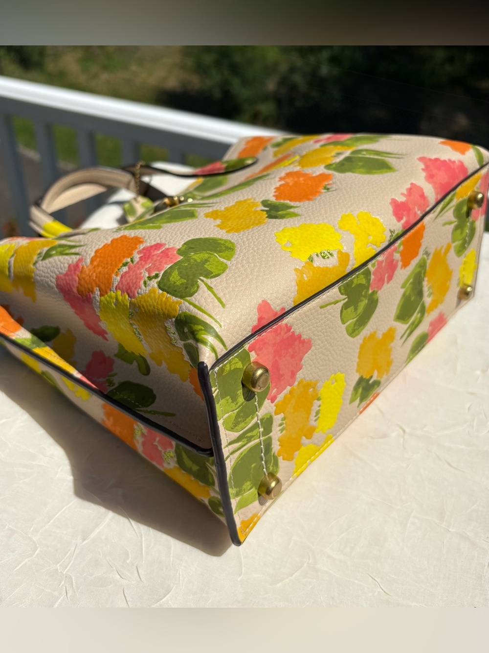 COACH Willow Tote Bag 24 With Embossed Floral Print & Matching Wallet CC389 - Picture 8 of 15